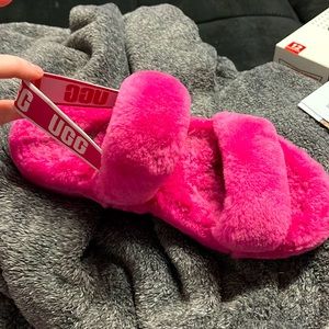 PINK Uggs slides.